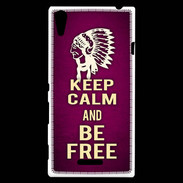 Coque Sony Xperia T3 Keep Calm and Be Free Rose