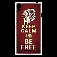Coque Sony Xperia T3 Keep Calm and Be Free Rouge