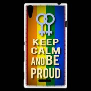 Coque Sony Xperia T3 Keep Calm and Be proud Women Gay