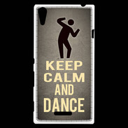 Coque Sony Xperia T3 Keep Calm and Dance Gris