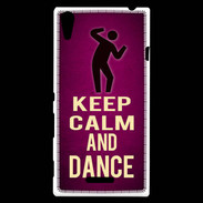Coque Sony Xperia T3 Keep Calm and Dance Rose