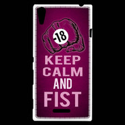 Coque Sony Xperia T3 Keep Calm and Fist Rose