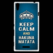 Coque Sony Xperia T3 Keep Calm and Hakuna Matata Bleu