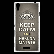 Coque Sony Xperia T3 Keep Calm and Hakuna Matata Gris