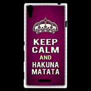 Coque Sony Xperia T3 Keep Calm and Hakuna Matata rose