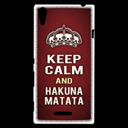 Coque Sony Xperia T3 Keep Calm and Hakuna Matata Rouge