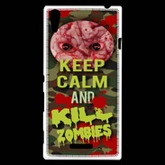 Coque Sony Xperia T3 Keep Calm and Kill Zombies camouflage