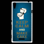 Coque Sony Xperia T3 Keep Calm and Make cake Bleu