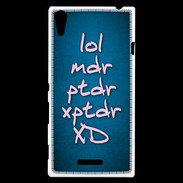 Coque Sony Xperia T3 LOL MDR bleu ZG