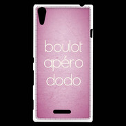 Coque Sony Xperia T3 Boulot Apéro Dodo Rose ZG