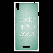 Coque Sony Xperia T3 Boulot Apéro Dodo Vert ZG