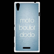 Coque Sony Xperia T3 Moto Boulot Dodo Bleu ZG