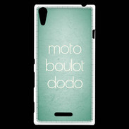 Coque Sony Xperia T3 Moto Boulot Dodo Vert ZG