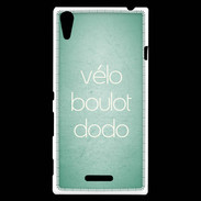 Coque Sony Xperia T3 Vélo Boulot Dodo Vert ZG