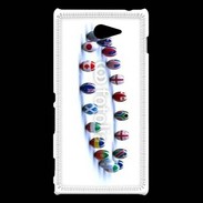 Coque Sony Xperia M2 Rangée de ballon de rugby