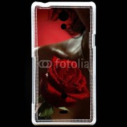 Coque Sony Xperia T Belle rose rouge 500