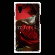 Coque LG Optimus L9 Belle rose rouge 500