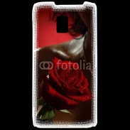 Coque LG P990 Belle rose rouge 500