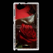 Coque Sony Xperia L Belle rose rouge 500