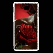 Coque LG F5 Belle rose rouge 500