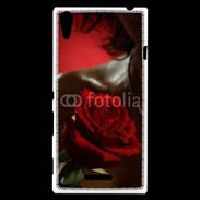 Coque Sony Xperia T3 Belle rose rouge 500