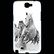 Coque Samsung Galaxy Note 2 Chevaux en noir et blanc