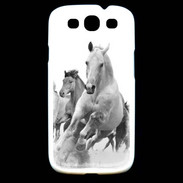 Coque Samsung Galaxy S3 Chevaux en noir et blanc