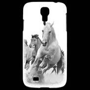 Coque Samsung Galaxy S4 Chevaux en noir et blanc
