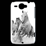 Coque HTC Wildfire G8 Chevaux en noir et blanc