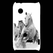 Coque Sony Xperia Typo Chevaux en noir et blanc