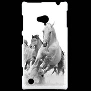 Coque Nokia Lumia 720 Chevaux en noir et blanc