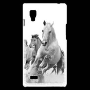 Coque LG Optimus L9 Chevaux en noir et blanc