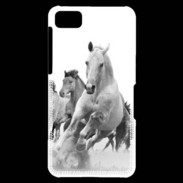 Coque Blackberry Z10 Chevaux en noir et blanc