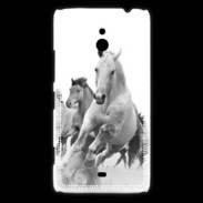 Coque Nokia Lumia 1320 Chevaux en noir et blanc