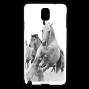 Coque Samsung Galaxy Note 3 Chevaux en noir et blanc