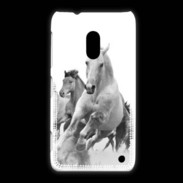 Coque Nokia Lumia 620 Chevaux en noir et blanc
