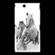 Coque Sony Xpéria Z Ultra Chevaux en noir et blanc