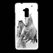 Coque HTC One Max Chevaux en noir et blanc