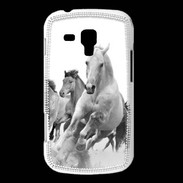 Coque Samsung Galaxy Trend Chevaux en noir et blanc