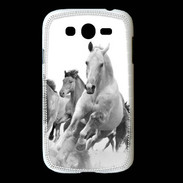 Coque Samsung Galaxy Grand Chevaux en noir et blanc