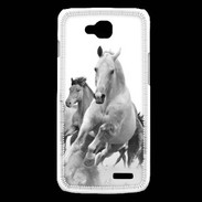 Coque LG L90 Chevaux en noir et blanc