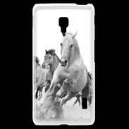 Coque LG F6 Chevaux en noir et blanc