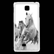 Coque LG F5 Chevaux en noir et blanc