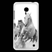 Coque Nokia Lumia 630 Chevaux en noir et blanc