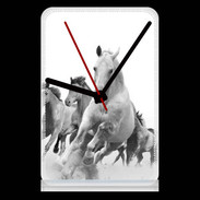 Pendule de bureau Chevaux en noir et blanc