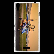 Coque Sony Xperia T3 Alfa Jet au couché de soleil