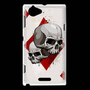 Coque Sony Xperia L Carte Tête de mort Carreau