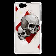 Coque Sony Xperia Z1 Compact Carte Tête de mort Carreau