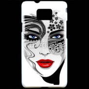 Coque Samsung Galaxy S2 Visage glamour en dessin 500