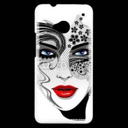 Coque HTC One Visage glamour en dessin 500
